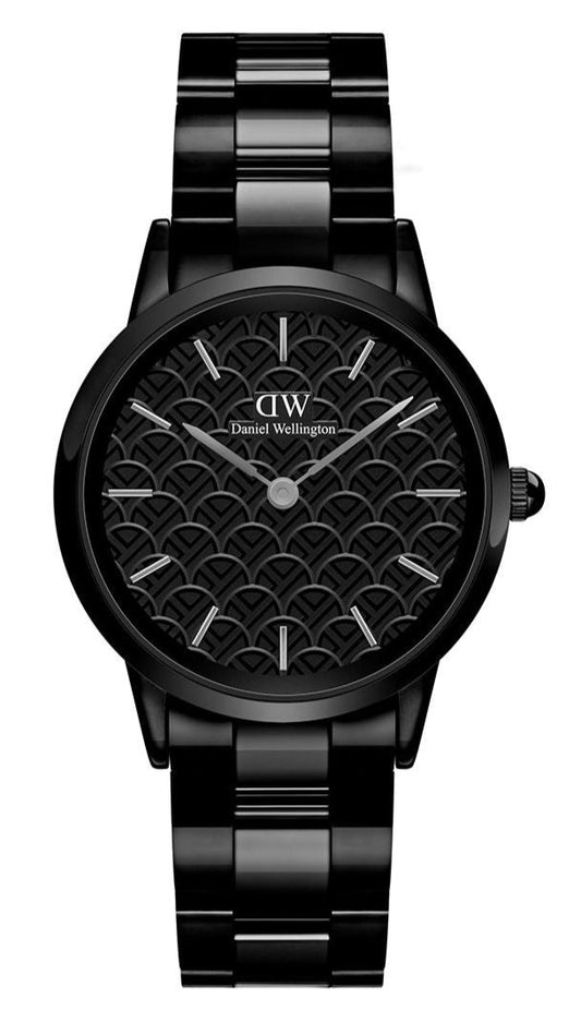  Shop Authentic Daniel Wellington Iconic Link Ceramic Black Dial Black Steel Strap Watch For Women - DW00100415 - Luxxuri