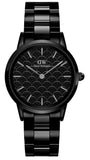  Shop Authentic Daniel Wellington Iconic Link Ceramic Black Dial Black Steel Strap Watch For Women - DW00100414 - Luxxuri