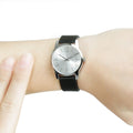  Shop Authentic Calvin Klein City Silver Dial Black Leather Strap Watch For Women - K2G231C6 - Luxxuri
