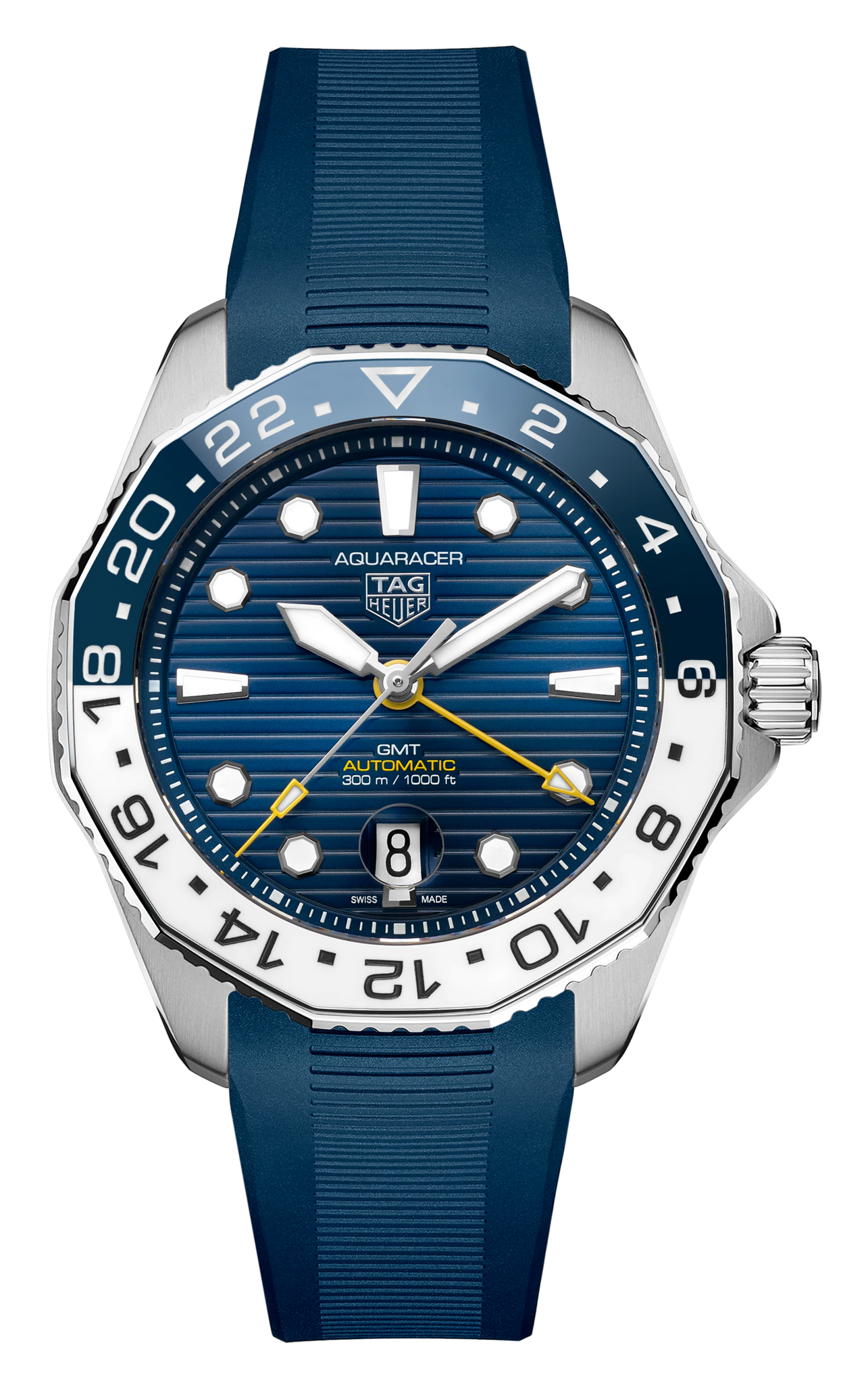  Shop Authentic Tag Heuer Aquaracer Professional 300 GMT Automatic Blue Dial Blue Rubber Strap Watch for Men - WBP2010.FT6198 - Luxxuri