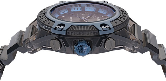  Shop Authentic Versace icon Active Chronograph Black Dial Black Silicone Strap Watch For Men - VEZ700622 - Luxxuri