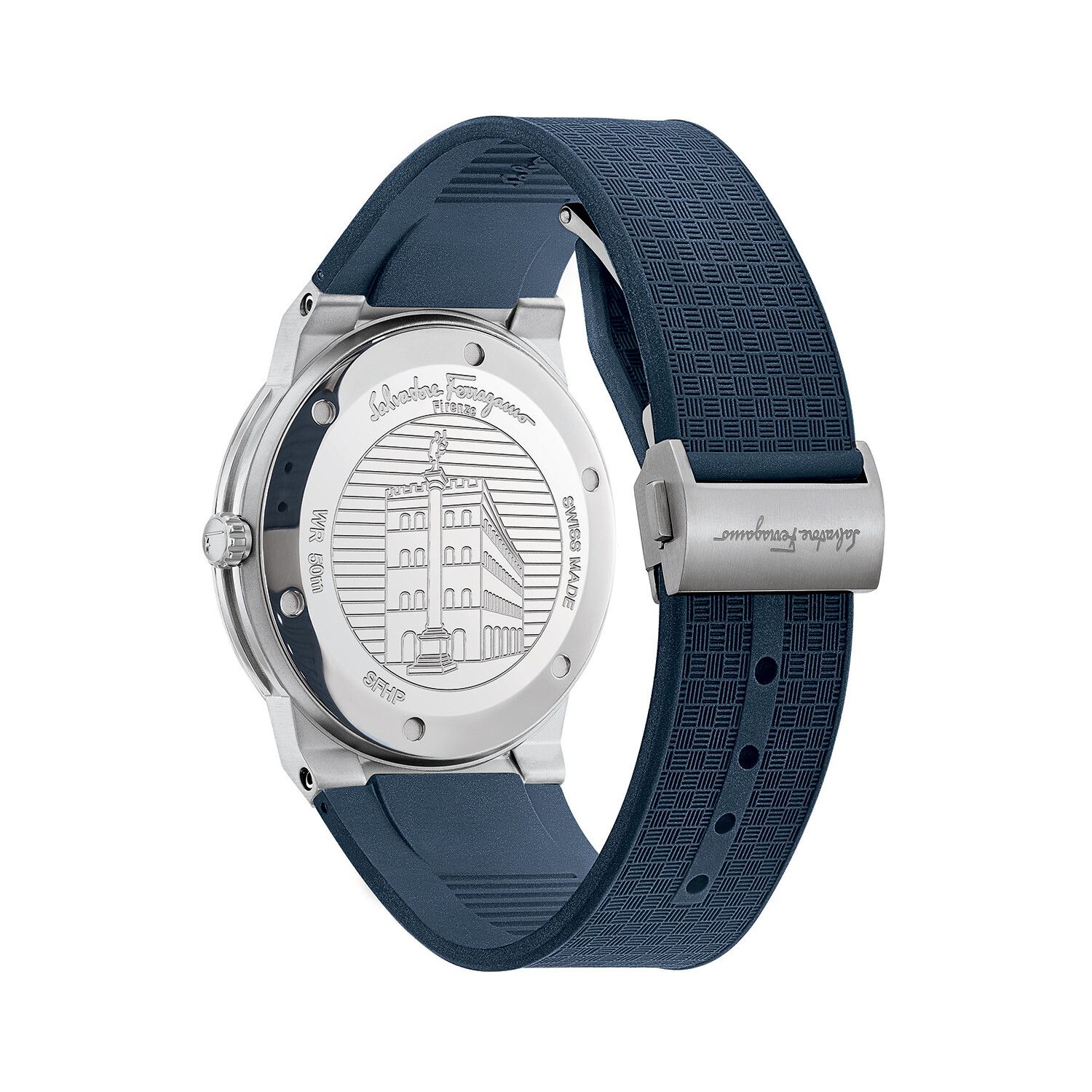  Shop Authentic Salvatore Ferragamo Sapphire Blue Dial Blue Rubber Strap Watch for Men - SFHP00120 - Luxxuri