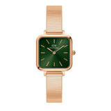  Shop Authentic Daniel Wellington Quadro Studio Green Dial Rose Gold Mesh Strap Watch For Women - DW00100520 - Luxxuri