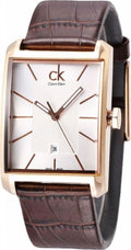  Shop Authentic Calvin Klein Window Silver Dial Brown Leather Strap Watch for Men - K2M21620 - Luxxuri