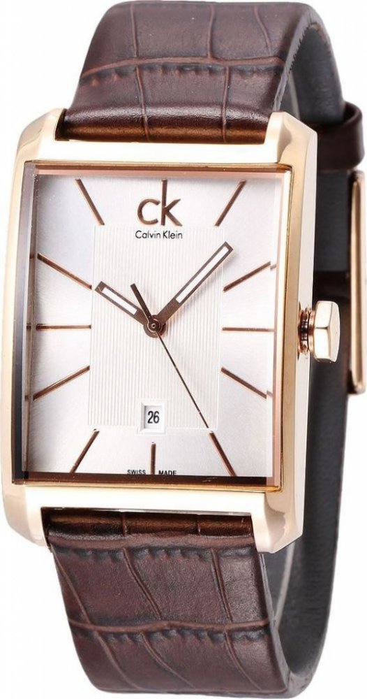  Shop Authentic Calvin Klein Window Silver Dial Brown Leather Strap Watch for Men - K2M21620 - Luxxuri