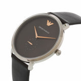  Shop Authentic Emporio Armani Modern Slim Quartz Grey Dial Black Leather Strap Watch For Men - AR11162 - Luxxuri