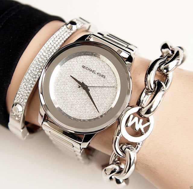  Shop Authentic Michael Kors Kinley Diamond Pave Silver Dial Silver Steel Strap Watch for Women - MK5996 - Luxxuri