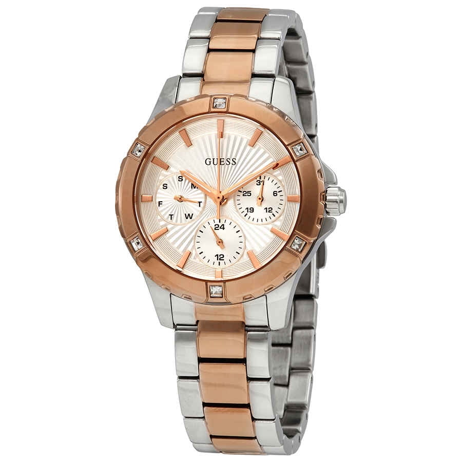  Shop Authentic Guess Mist Quartz Silver Dial Two Tone Steel Strap Watch For Women - W0443L4 - Luxxuri