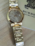  Shop Authentic Burberry The City Gold Dial Gold Steel Strap Watch for Women - BU9145 - Luxxuri