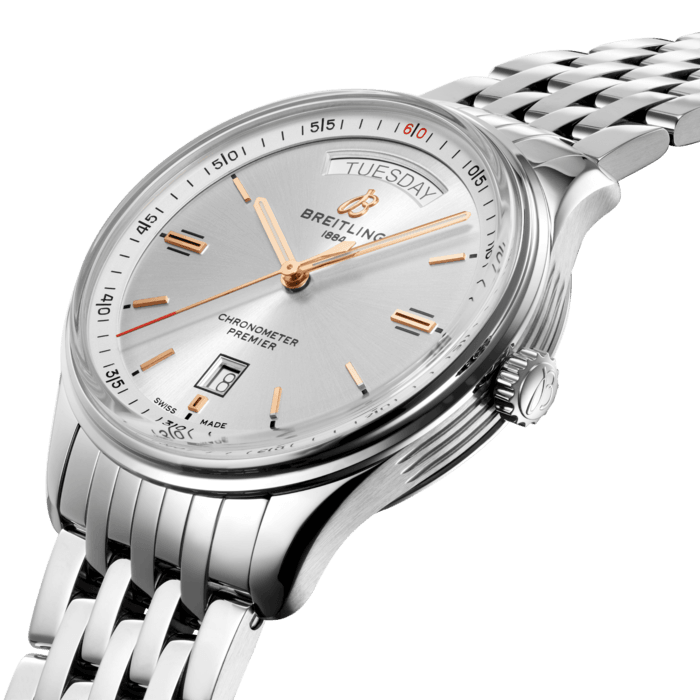  Shop Authentic Breitling Premier Automatic Day & Date 40mm Stainless Steel Mens Watch - A45340211G1A1 - Luxxuri