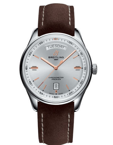  Shop Authentic Breitling Premier Automatic Chronometer 40mm Silver Dial Mens Watch - A45340211G1X3 - Luxxuri