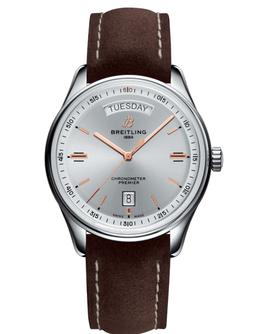  Shop Authentic Breitling Premier Automatic Chronometer 40mm Silver Dial Mens Watch - A45340211G1X3 - Luxxuri