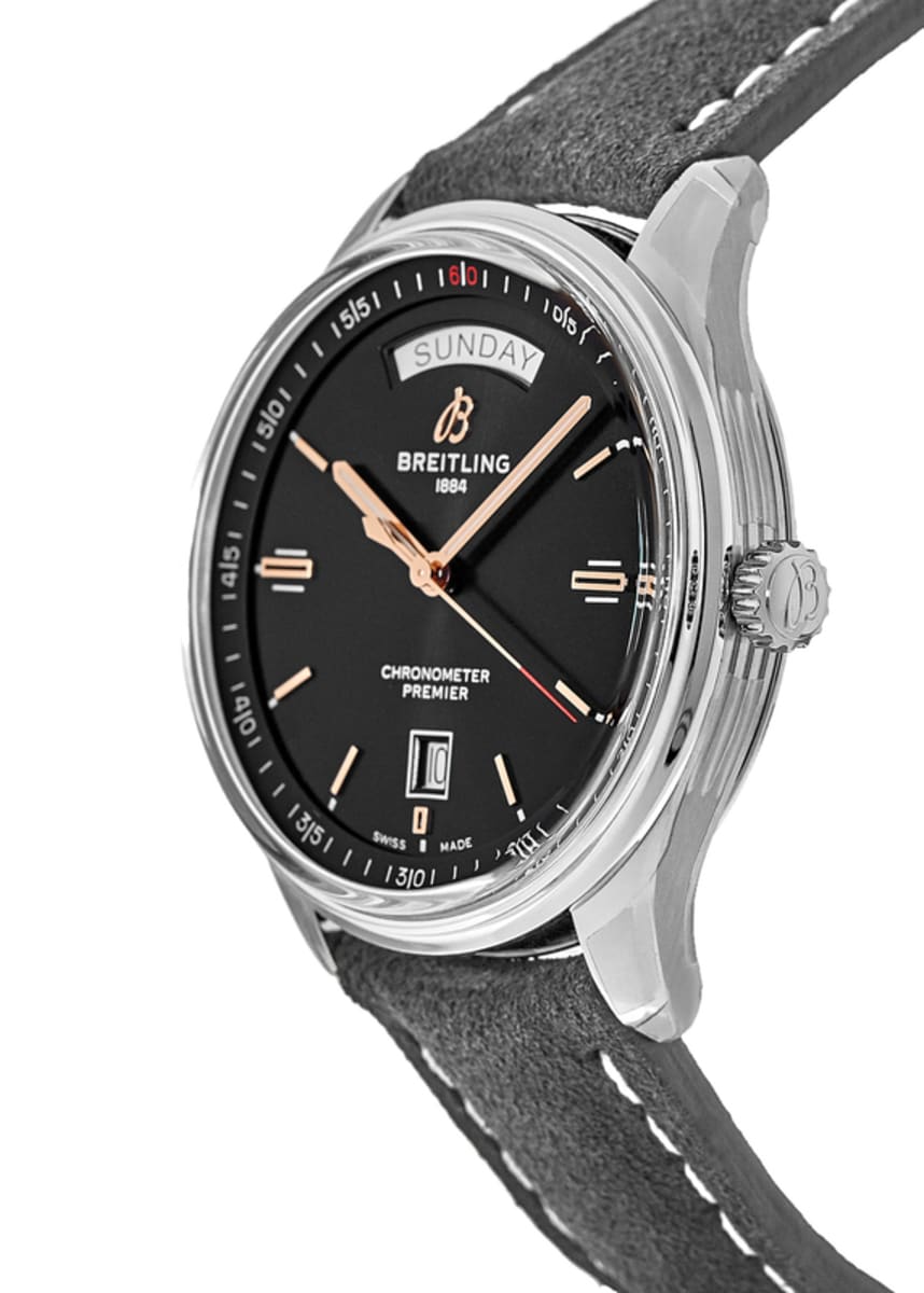  Shop Authentic Breitling Premier Automatic 40mm Day & Date Black Dial Black Strap Mens Watch - A45340241B1X1 - Luxxuri
