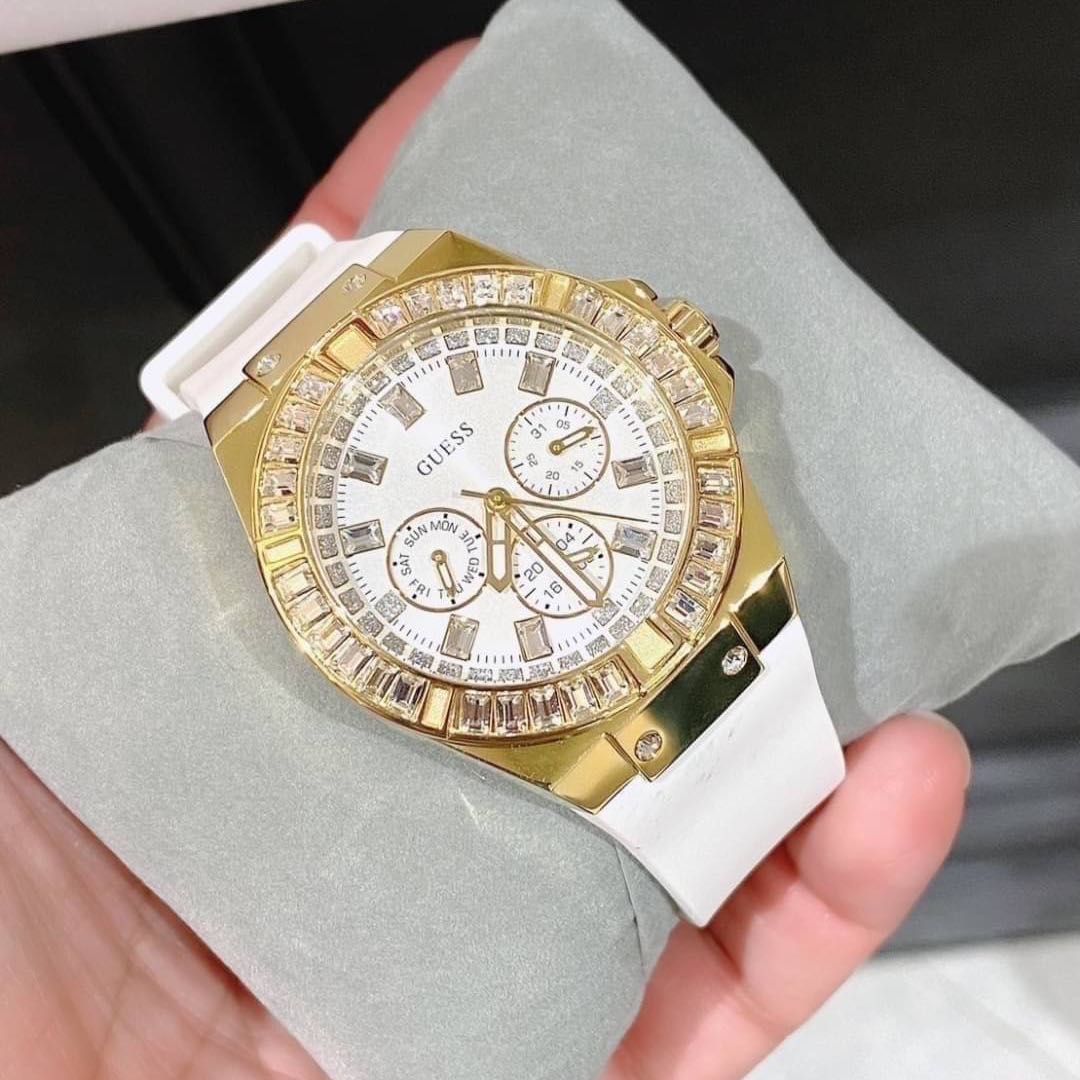  Shop Authentic Guess Venus Diamonds White Dial White Rubber Strap Watch for Women - GW0118L5 - Luxxuri