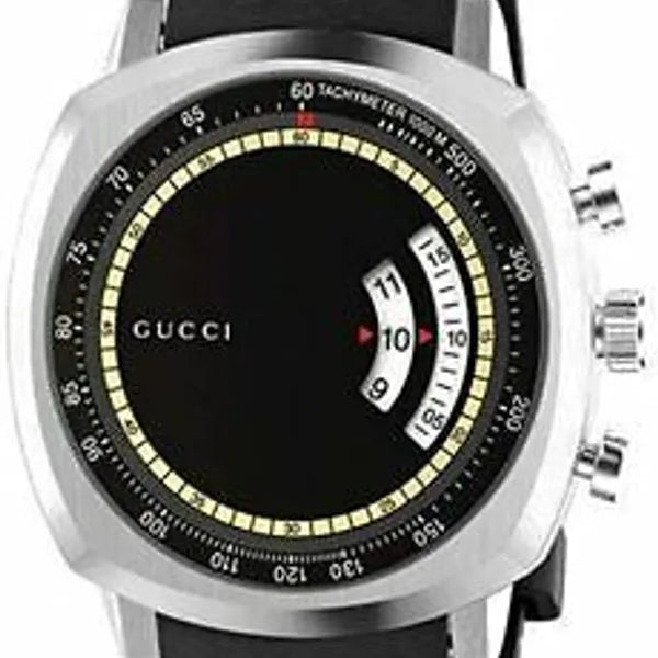  Shop Authentic Gucci Grip Chronograph Black Dial Black Rubber Strap Watch For Men - YA157301 - Luxxuri