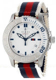  Shop Authentic Gucci G Timeless Quartz White Dial Two Tone Nylon Strap Watch for Men - YA126239 - Luxxuri