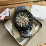  Shop Authentic Fossil Modern Machine Automatic Silver Dial Black Steel Strap Watch for Men - ME3080 - Luxxuri