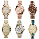  Shop Authentic Michael Kors Bradshaw Chronograph Silver Dial Two Tone Steel Strap Watch For Women - MK5912 - Luxxuri