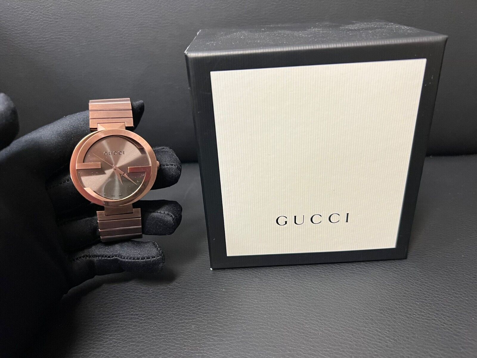  Shop Authentic Gucci Interlocking XL Brown Dial Brown Steel Strap Watch For Men - YA133211 - Luxxuri