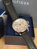  Shop Authentic Tommy Hilfiger Trent Multifunction White Dial Black Leather Strap Watch for Men - 1791138 - Luxxuri