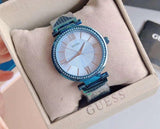  Shop Authentic Guess Soho Diamonds Blue Dial Blue Mesh Bracelet Watch For Women - W0638L3 - Luxxuri