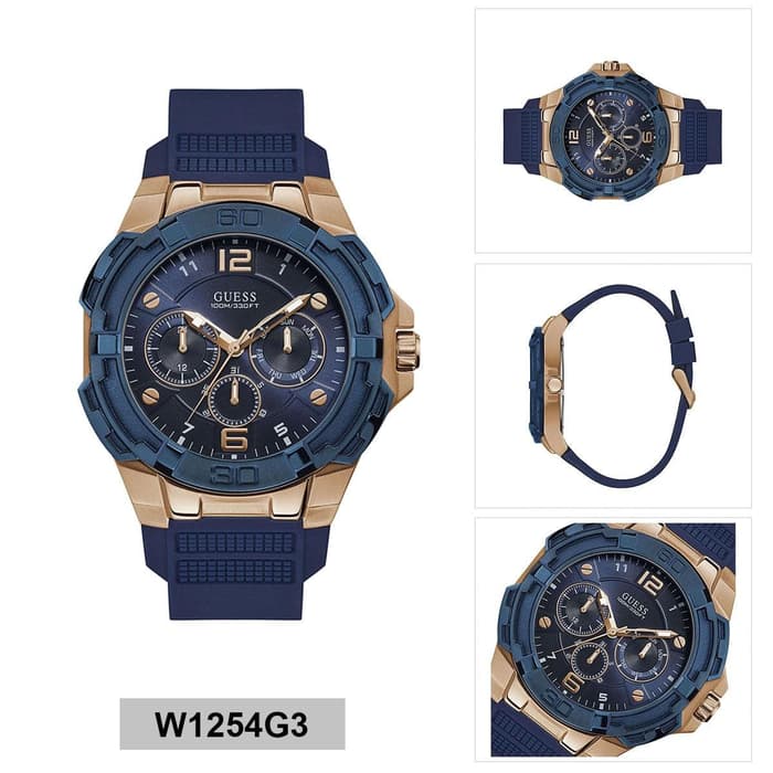  Shop Authentic Guess Genesis Quartz Blue Dial Blue Silicone Strap Watch For Men - W1254G3 - Luxxuri