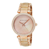  Shop Authentic Michael Kors Parker Mother of Pearl Pink Dial Two Tone Steel Strap Watch for Women - MK6492 - Luxxuri