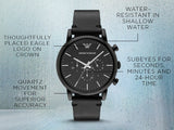  Shop Authentic Emporio Armani Dress Chronograph Black Dial Black Leather Strap Watch For Men - AR1918 - Luxxuri
