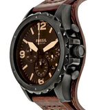  Shop Authentic Fossil Nate Chronograph Brown Dial Brown Leather Strap Watch for Men - JR1511 - Luxxuri