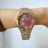  Shop Authentic Michael Kors Lennox Three Hand Crystals Rose Gold Dial Rose Gold Steel Strap Watch For Women - MK6992 - Luxxuri