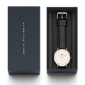  Shop Authentic Daniel Wellington Classic Sheffield White Dial Black Leather Strap Watch for Women - DW00100036 - Luxxuri