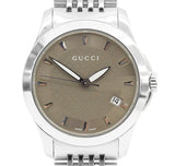  Shop Authentic Gucci G Timeless Brown Dial Silver Steel Strap Watch For Women - YA126503 - Luxxuri