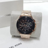  Shop Authentic Michael Kors Lennox Chronograph Black Dial Rose Gold Steel Strap Watch For Men - MK8940 - Luxxuri