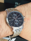  Shop Authentic Hugo Boss Jet Black Dial Silver Steel Strap Watch for Men - 1513383 - Luxxuri