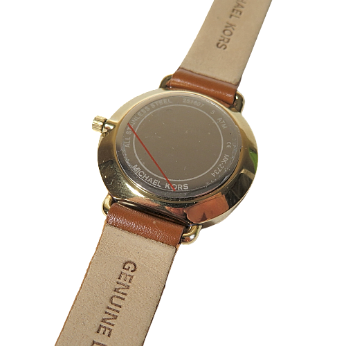 Michael Kors Portia Quartz White Dial Brown Leather Strap Watch For Women - MK2734