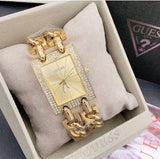  Shop Authentic Guess MOD Heavy Metal Diamonds Gold Dial Gold Steel Strap Watch for Women - W0072L1 - Luxxuri