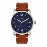  Shop Authentic Fossil Commuter Blue Dial Blue Leather Strap Watch for Men - FS5325 - Luxxuri