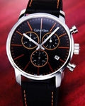  Shop Authentic Calvin Klein City Chronograph Black Dial Black Leather Strap Watch for Men - K2G271C1 - Luxxuri