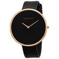  Shop Authentic Calvin Klein Full Moon Black Dial Black Leather Strap Watch for Women - K8Y236C1 - Luxxuri