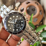  Shop Authentic Fossil FB-01 Chronograph Black Dial Silver Steel Strap Watch for Men - FS5837 - Luxxuri