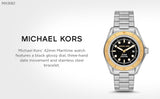  Shop Authentic Michael Kors Maritime Analog Black Dial Silver Steel Strap Watch for Men - MK9161 - Luxxuri