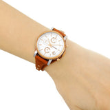  Shop Authentic Fossil Boyfriend Chronograph White Dial Brown Leather Strap Watch for Women - ES3837 - Luxxuri
