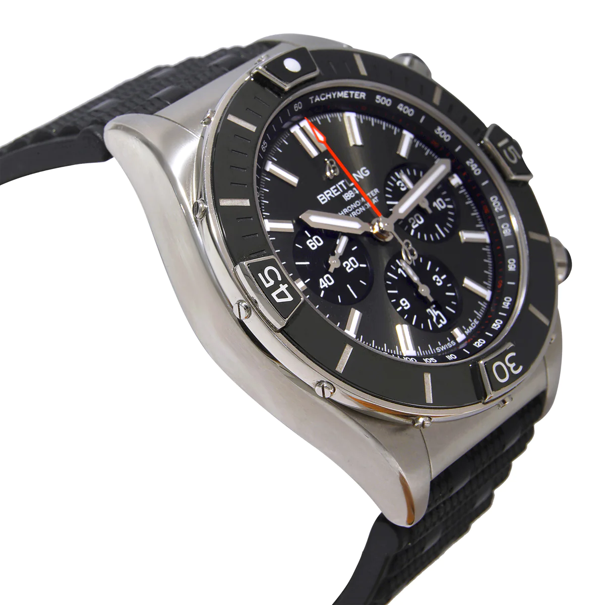  Shop Authentic Breitling Super Chronomat B01 44 Black Dial Black Rubber Strap Watch for Men - AB0136251B2S1 - Luxxuri