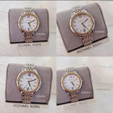  Shop Authentic Michael Kors Mindy Three Hand White Dial Two Tone Steel Strap Watch For Women - MK7084 - Luxxuri