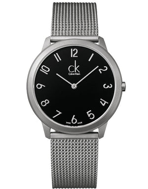  Shop Authentic Calvin Klein Minimal Black Dial Silver Mesh Bracelet Watch for Men - K3M51151 - Luxxuri
