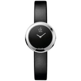  Shop Authentic Calvin Klein Firm Black Dial Black Leather Strap Watch for Women - K3N231C1 - Luxxuri