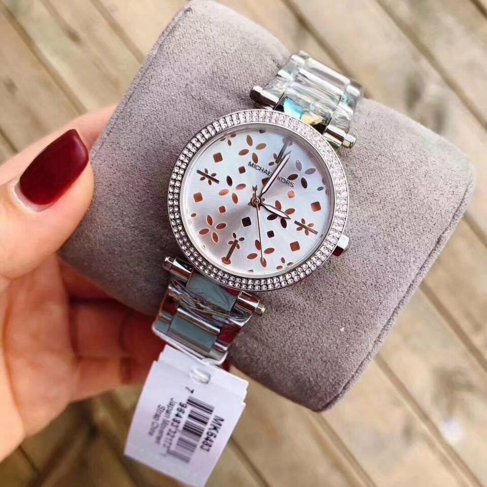  Shop Authentic Michael Kors Parker Silver Dial Silver Stainless Steel Strap Watch for Women - MK6483 - Luxxuri