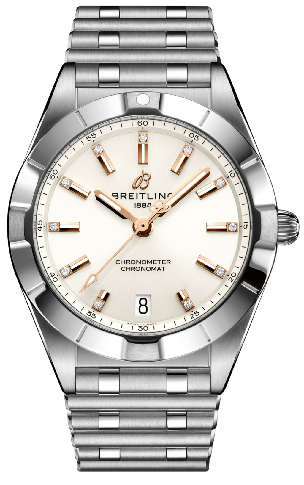  Shop Authentic Breitling Chronomat 32 Diamonds White Dial Silver Steel Strap Watch for Women - A77310101A3A1 - Luxxuri