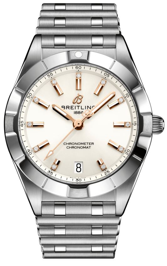  Shop Authentic Breitling Chronomat 32 Diamonds White Dial Silver Steel Strap Watch for Women - A77310101A3A1 - Luxxuri