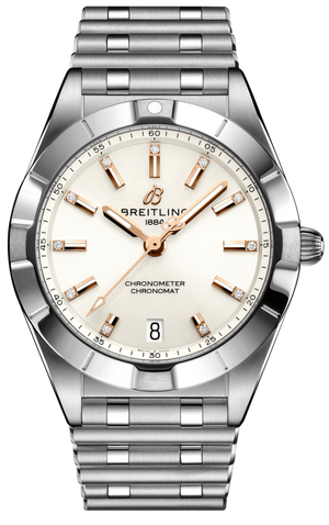  Shop Authentic Breitling Chronomat 32 Diamonds White Dial Silver Steel Strap Watch for Women - A77310101A3A1 - Luxxuri